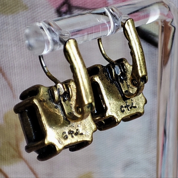 Chloe and Isabel Rhinestone Oxidized Brass Necklace and Pierced Earrings Set - Picture 11 of 14